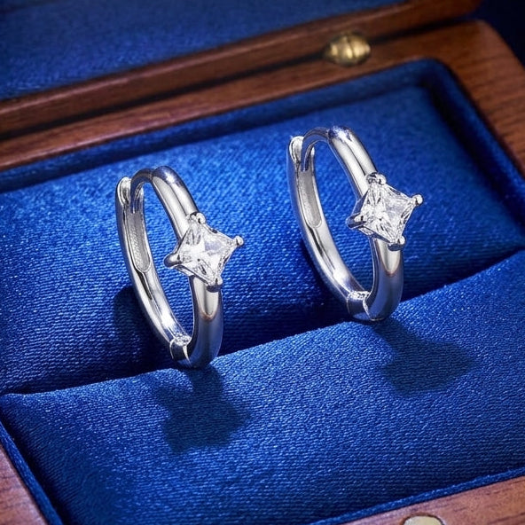 Diamond Huggie Hoop Earrings