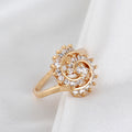 Diamond Swirl Halo Ring