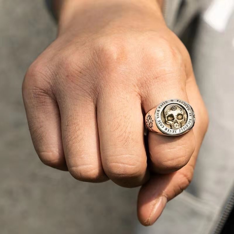 Elegant Golden Skull Statement Ring