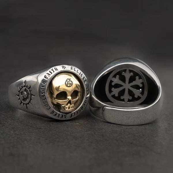 Elegant Golden Skull Statement Ring