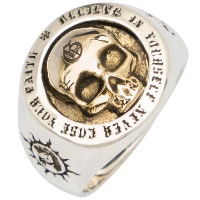 Elegant Golden Skull Statement Ring