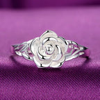Steel Blue Rose Ring