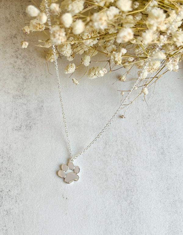 Elegant Silver Paw Necklace – Stainless Steel