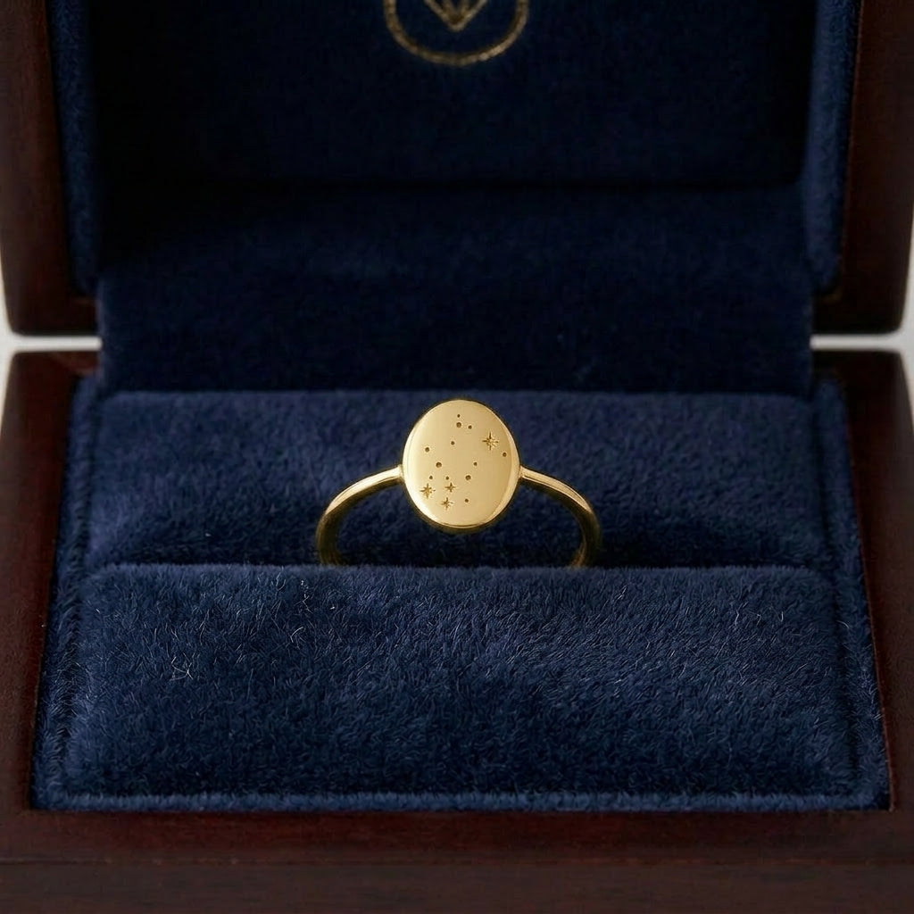 Star Signet Ring Custom Zodiac