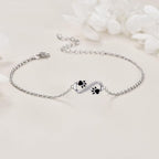 Infinite Symbol Pendant Pet Paw Bracelet With Zirconia