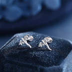 Extra Tiny Dragon 16G Internally Threaded Flat Back Earrings in Sterling Silver