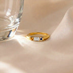 Custom Gemstone Signet Gold Colored Ring