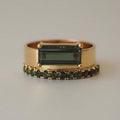 Green Thick Zirconia Ring Set