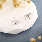 Tiny Octopus Stud Earrings in Sterling Silver