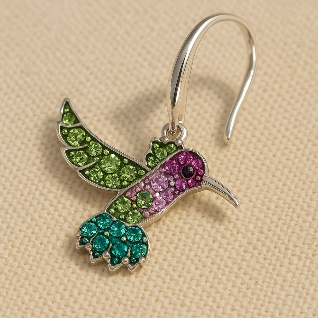 Colorful Hummingbird Sparkle Earrings