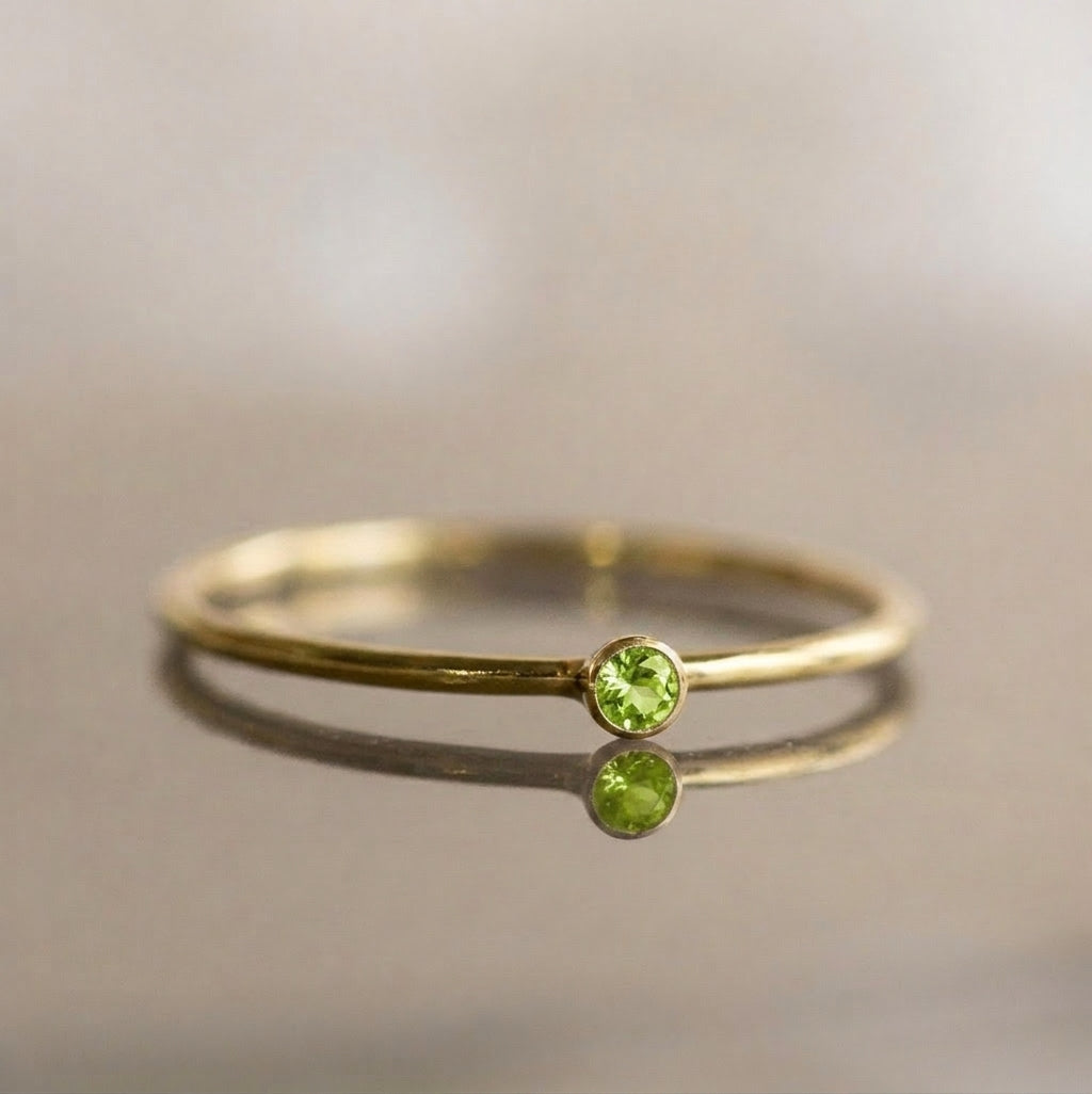 Minimalist Birthstone Gold Colored Ring