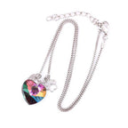 Rainbow Memorial Necklace With Heart Pendant