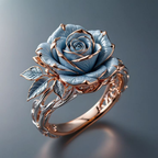 Steel Blue Rose Ring
