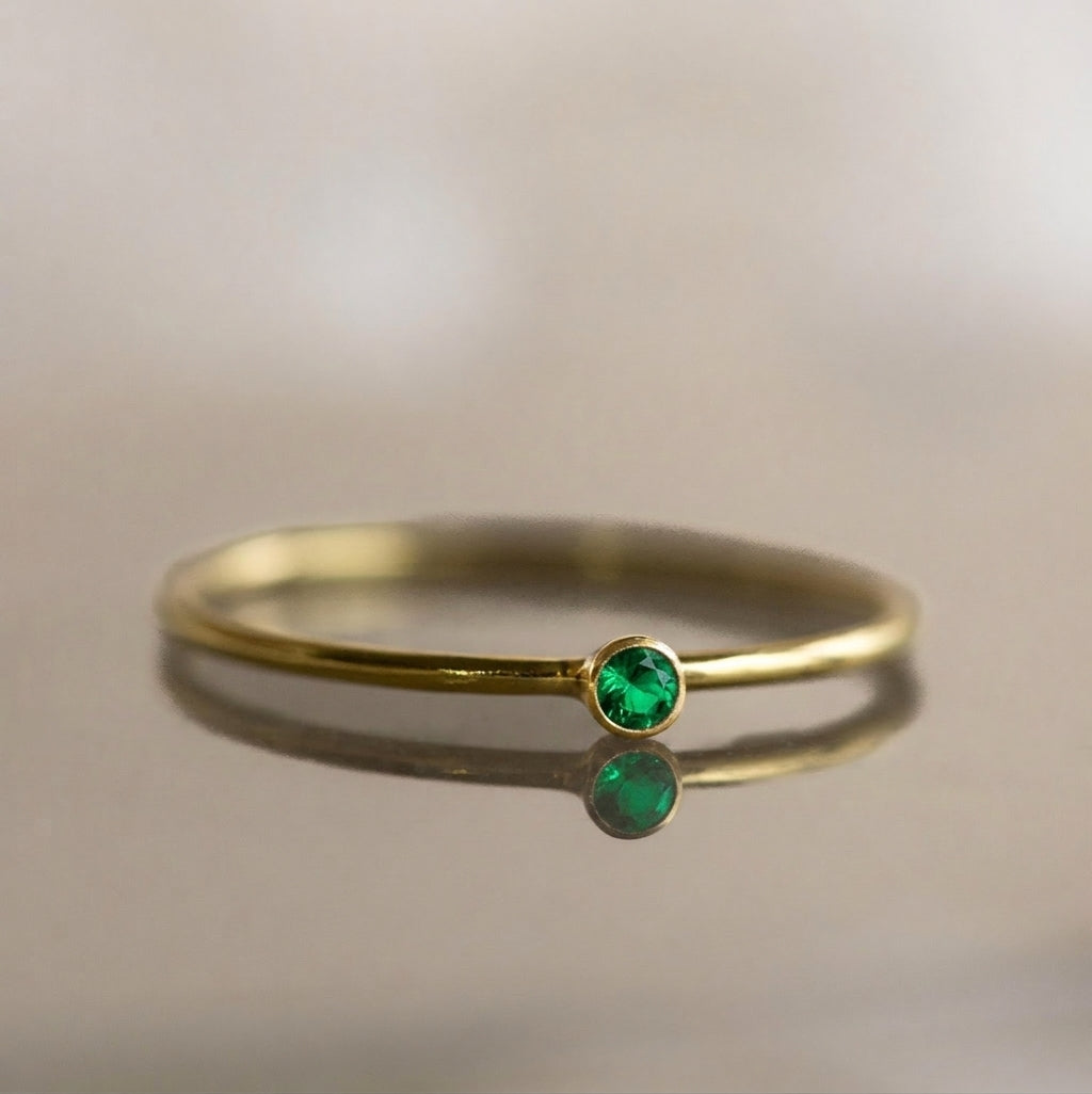 Minimalist Birthstone Gold Colored Ring