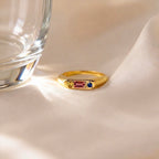 Custom Gemstone Signet Gold Colored Ring