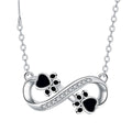 Infinity Paw Print Necklace With Zirconia