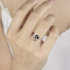 Handcrafted Paw & Heart Ring – Adjustable 925 Sterling Silver