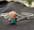 Handmade Oyster Copper Turquoise Bangle