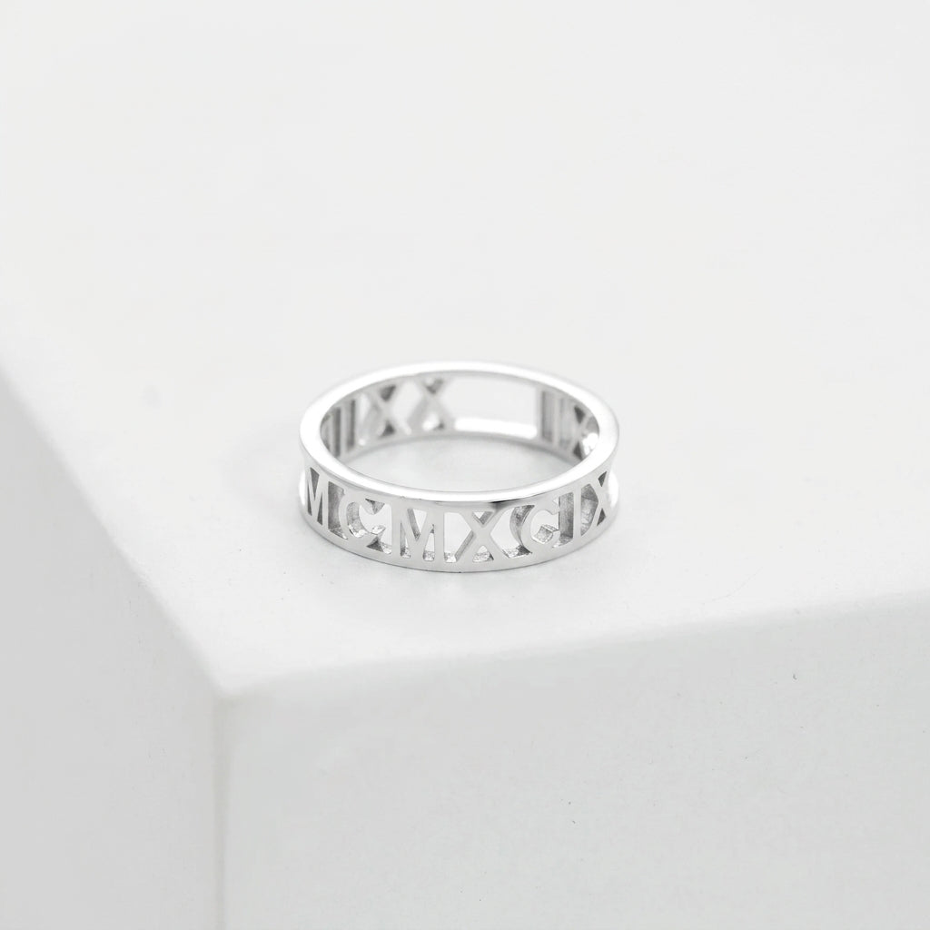 Custom Roman Numerals Ring