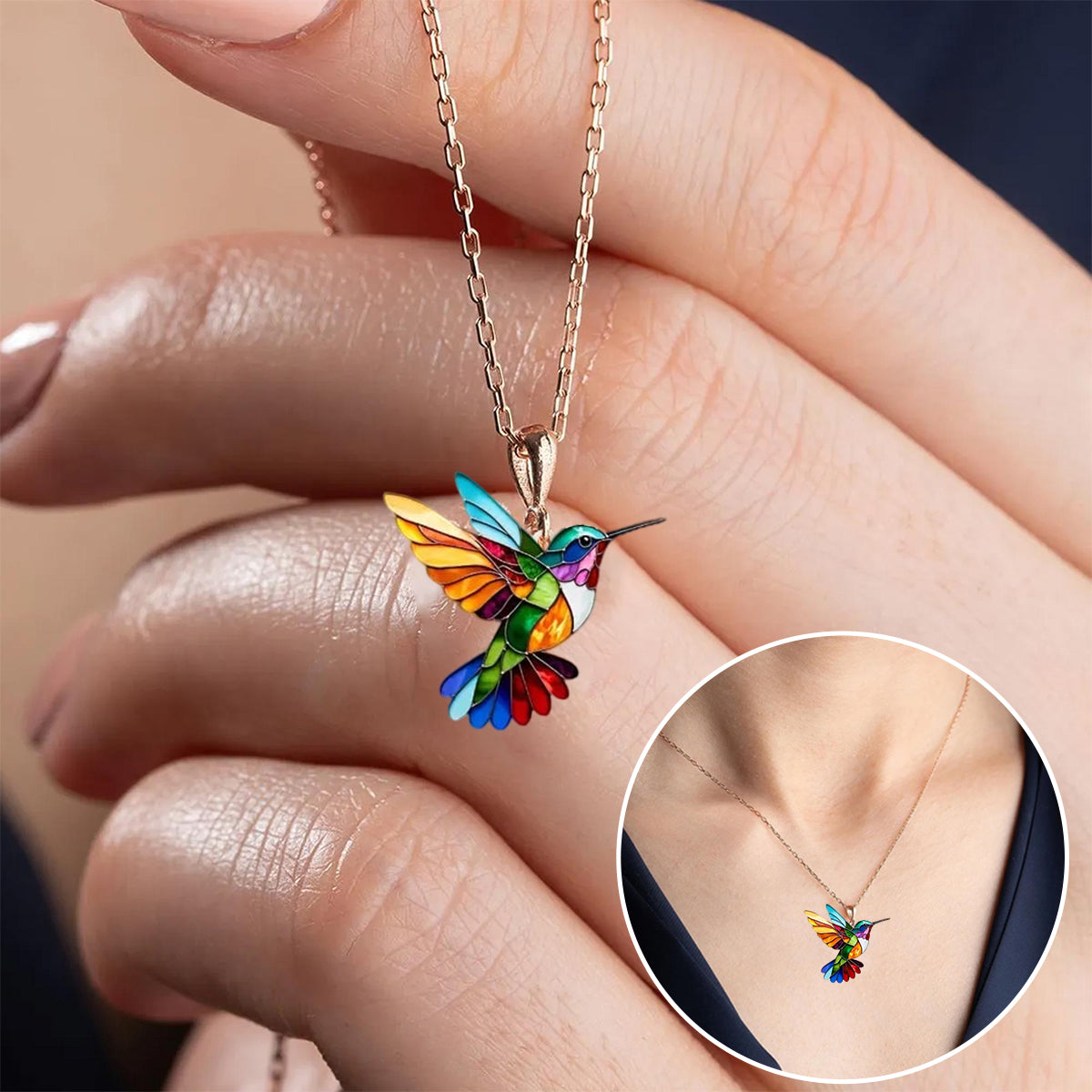 Beautiful Hummingbird Necklace With Bonus Earrings – Offer
