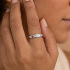Custom Gemstone Signet Silver Colored Ring