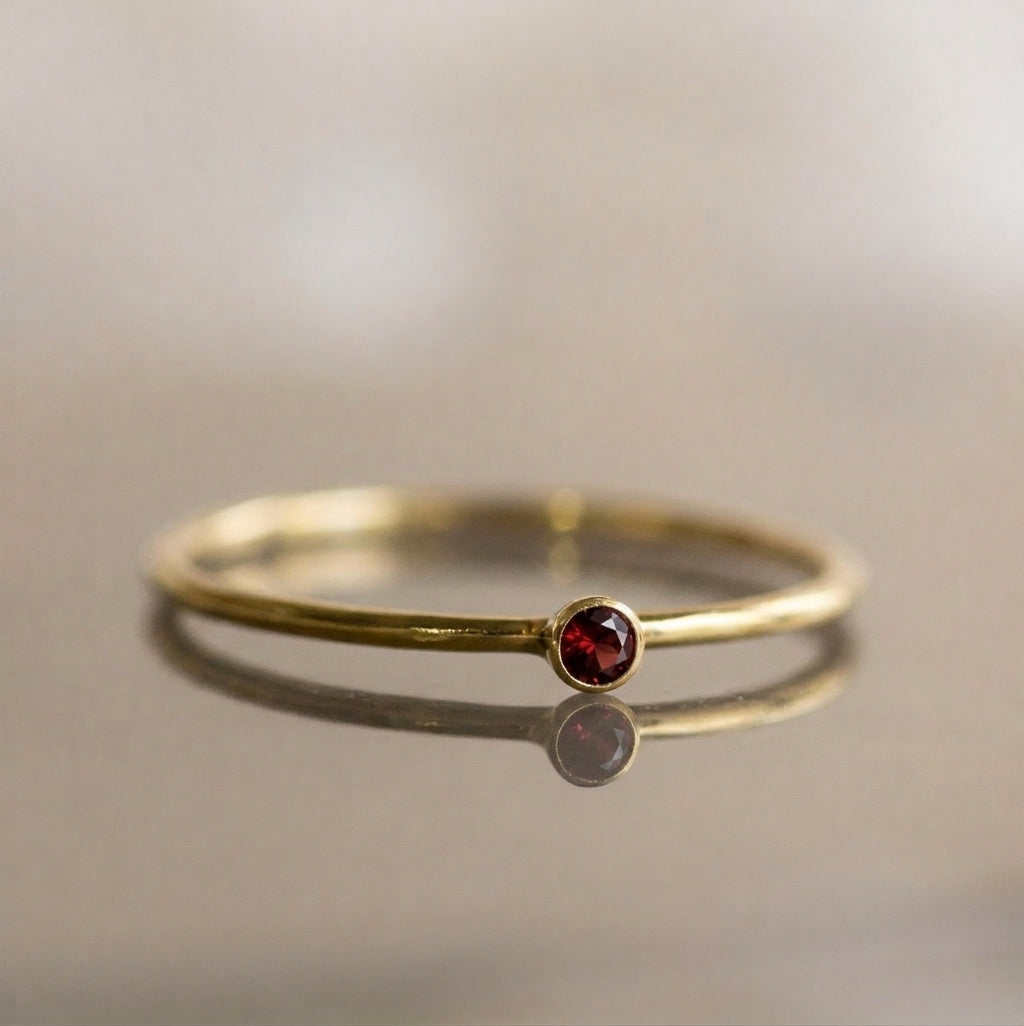 Minimalist Birthstone Gold Colored Ring