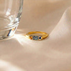 Custom Gemstone Signet Gold Colored Ring