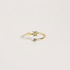 Zodiac Birthstone Adjustable Gold colored Ring