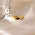 Custom Gemstone Signet Gold Colored Ring