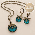 Beautiful Vintage Dragonfly Necklace With Bonus Earrings – Offer