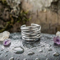 A Sterling Silver Adjustable Layered Ring