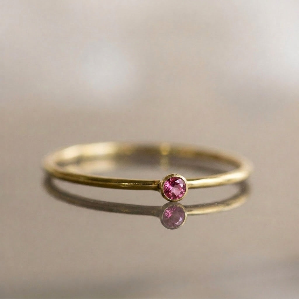 Minimalist Birthstone Gold Colored Ring