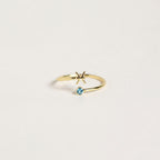Zodiac Birthstone Adjustable Gold colored Ring