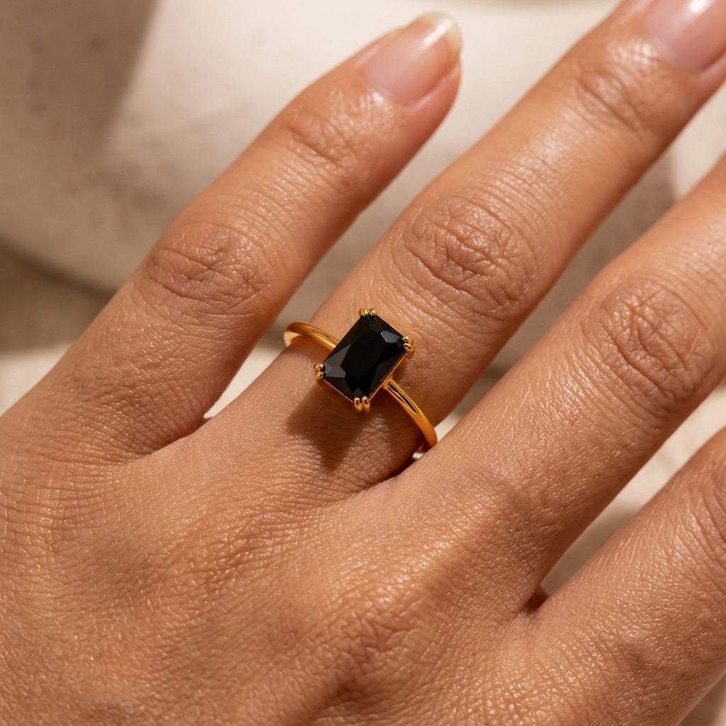 Citrine Emerald Cut Ring