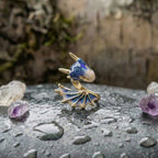 Adjustable Dragon Ring In Silver And Hand Painted Enamel