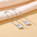 Sterling Silver Aurora Moonstone Threaders