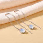 Sterling Silver Aurora Moonstone Threaders