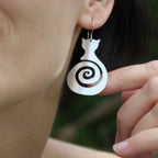 Vintage Cat Spiral Earrings