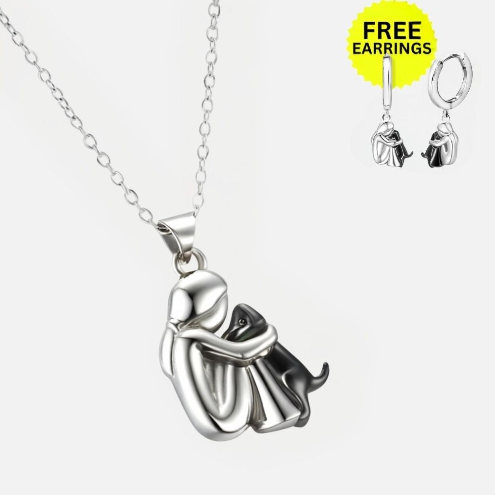 Hug Pendant Necklace With Bonus Earrings – Offer