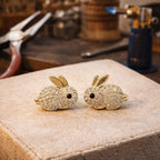Cute Rabbit Crystal Stud Earrings