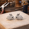 Cute Rabbit Crystal Stud Earrings