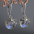 Spherical Dragonfly Earrings In Antique Silver