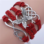 Vintage Love Butterfly Leather Bracelet