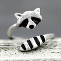 Vintage Raccoon Ring Adjustable Silver