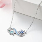 Infinity Turtle Necklace With Sparkling Crystals