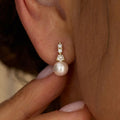CZ Pearl Dangle Earrings