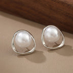 Freshwater Pearl Mobius Circle Studs
