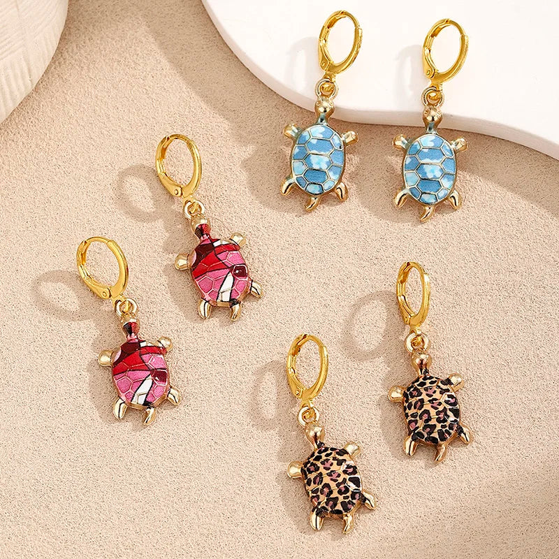 Sea Turtle Huggie Earrings Ocean Charm