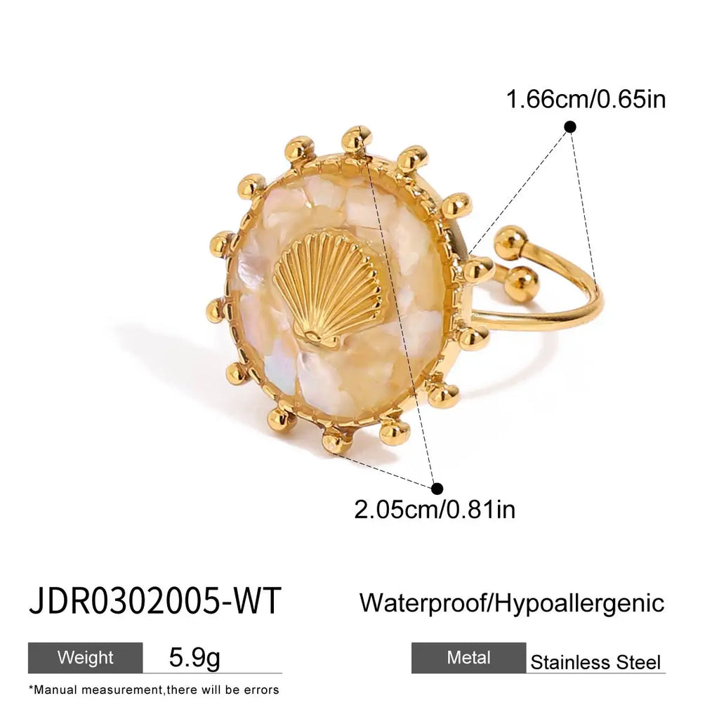 Ocean Starfish Shell Statement Ring