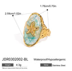 Ocean Starfish Shell Statement Ring